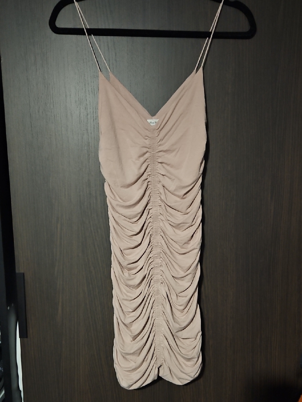 Wilfred Blush Ruched Spaghetti-Strap Mini Dress
